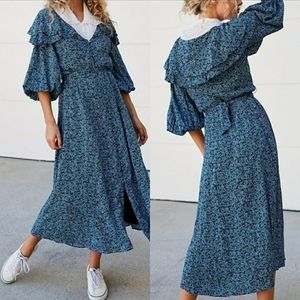 💯%Free people Float On A Sunbeam Midi Dress